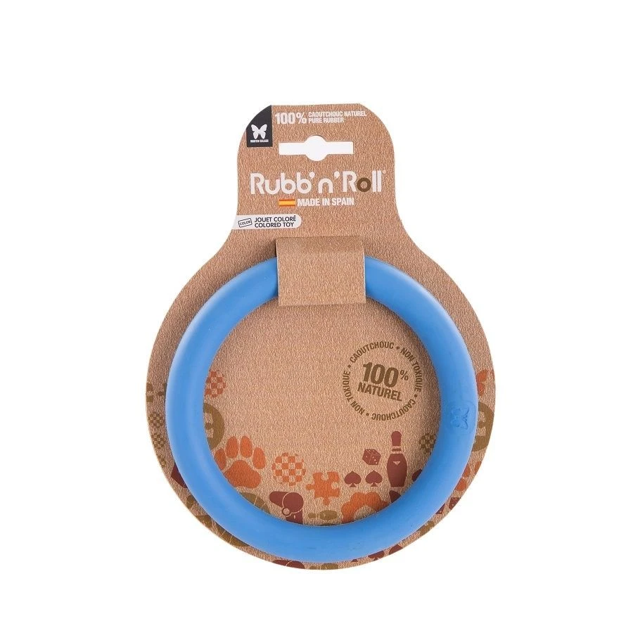 Rubb'n'Roll Color Jouet Chien Anneau Bleu 145 Mm