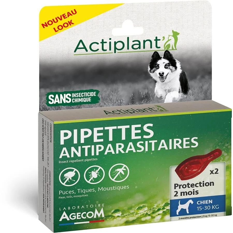 Actiplant Pipettes Antiparasitaires Chien 15-30 Kg X2