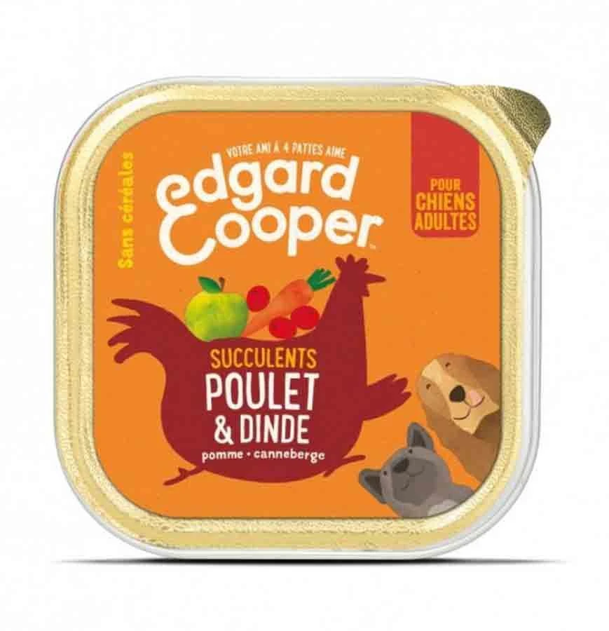 Edgard & Cooper Barquette Poulet Et Dinde Chien Adulte 11x150 G