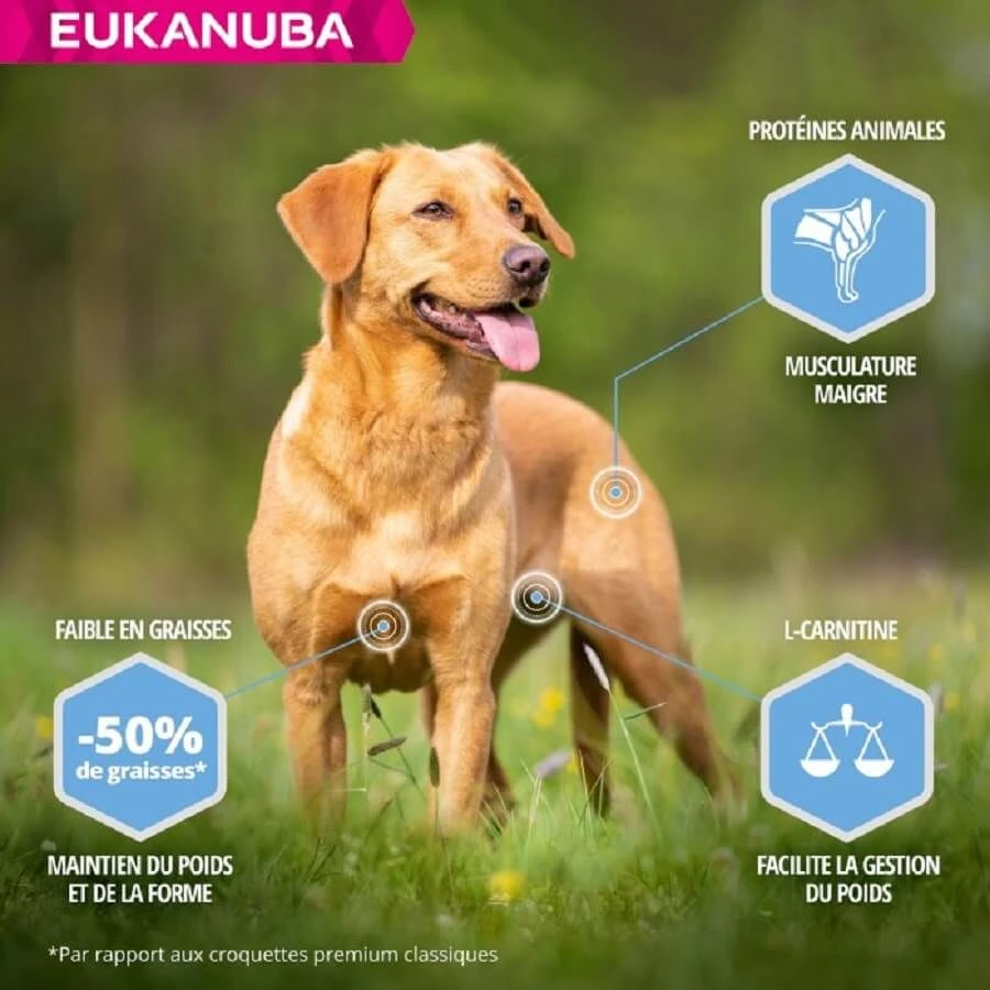 Eukanuba Chien Daily Care Adult Overweight Grande Race Poulet 2.3 Kg - Image 4