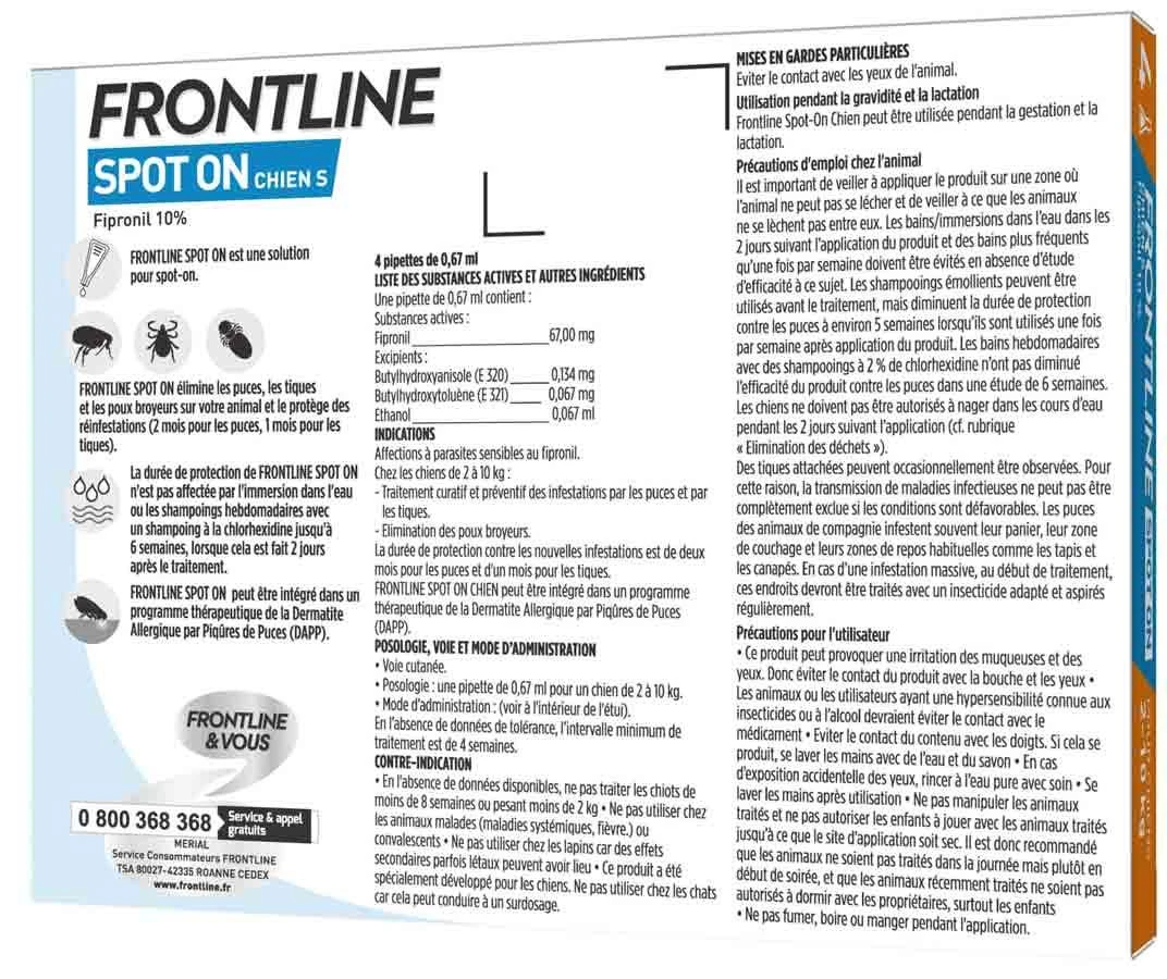 Frontline Spot On Chien De 2-10 Kg 1 Pipette - Image 2