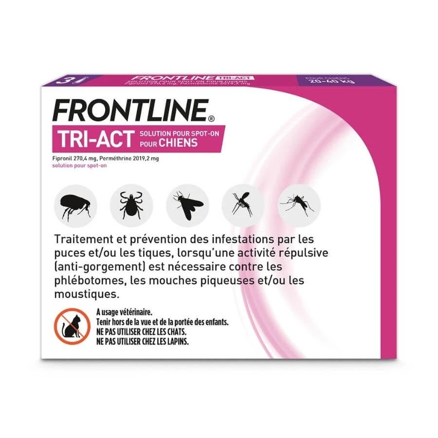 Frontline Tri Act Spot On Grand Chien 20 - 40 Kg 3 Pipettes - Image 2