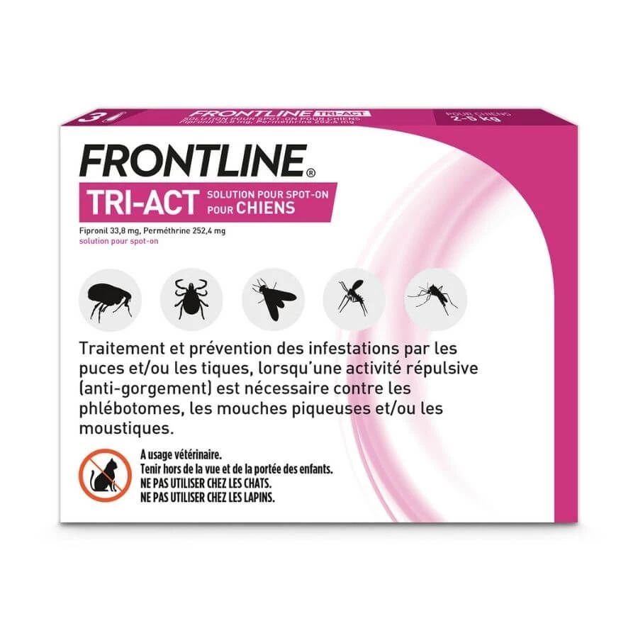 Frontline Tri Act Spot On Très Petit Chien 2 - 5 Kg 3 Pipettes - Image 2