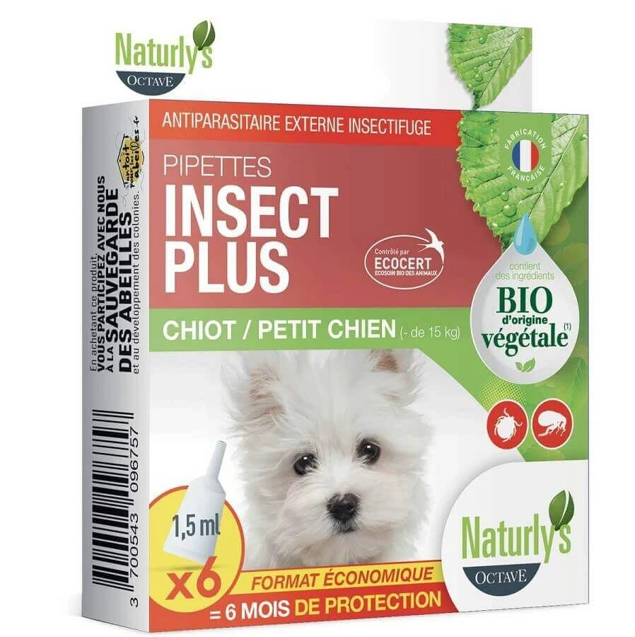 Naturlys Pipettes Insect Plus Bio Chiot Et Petit Chien X6