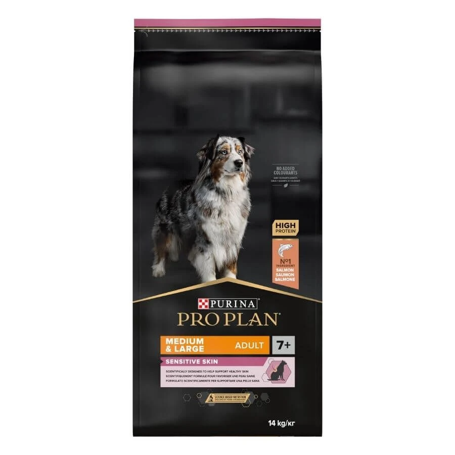 Purina Proplan Chien Medium-Large Adult 7+ Sensitive Skin Saumon OPTIDERMA 14 Kg - Image 2